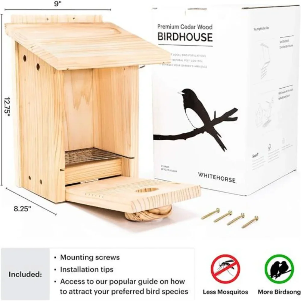 Premium Cedar Bird House - Weatherproof Design with a 22 sq inch Floor